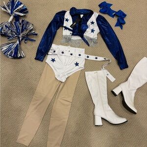Fashion Nova Blue and White Cheerleader Costume